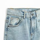 Regulowane jasnoniebieskie jeansy z przetarciami wide leg cargo Cool Club