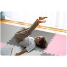 Ricokids, mata piankowa, puzzle, szaro-różowa, 9 elementów, 180-180 cm