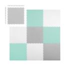 Ricokids, mata piankowa, szaro-turkusowa, 180-180 cm, 9 szt.