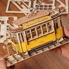 Robotime, Tramwaj, drewniane puzzle 3D, 145 elementów