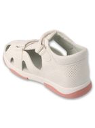 Sandały dziewczęce, ecru, skórzana wkładka, Befado