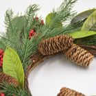 Saska Christmas, wianek dekoracyjny świąteczny, zdobiony, 43 cm