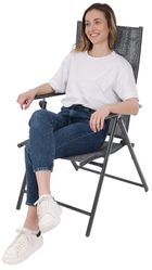 Saska Garden, krzesło ogrodowe z zagłówkiem, 7-pozycyjne, textline, 57-68-106 cm, 2 szt.