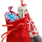 Saska Garden, mikołajek dekoracyjny z workiem na prezent, szary, 15 cm