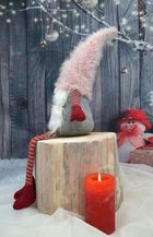 Saska Garden, pani skrzat z puchatą czapą, 45 cm