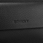 Saszetka do ręki, czarna, skóra ekologiczna, Rovicky