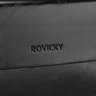 Saszetka do ręki, czarna, skóra ekologiczna, Rovicky