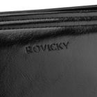 Saszetka do ręki, czarna, skóra ekologiczna, Rovicky