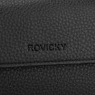 Saszetka do ręki, czarna, skóra ekologiczna, Rovicky