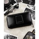 Saszetka na biodro, czarna, skórzana, Rovicky