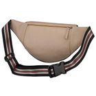 Saszetka na biodro, nerka, beżowa, skórzana, Rovicky