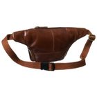Saszetka na biodro, nerka, brązowa, skórzana, Peterson