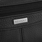 Saszetka na biodro, nerka, czarna, skórzana, Rovicky