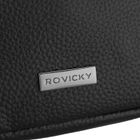 Saszetka na biodro, nerka, czarna, skórzana, Rovicky