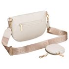 Saszetka na biodro, nerka, jasnobeżowa, skóra ekologiczna, Peterson