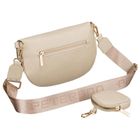 Saszetka na biodro, nerka, jasnobeżowa, skóra ekologiczna, Peterson