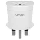 Savio, adapter podróżny, gniazdo globalne, wtyk UK, AP-05