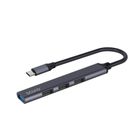 Savio, hub USB-C, 3xUSB-A 2.0, 1xUSB-A 3.0, szary