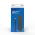 Savio, hub USB-C, 4xUSB-A, szary