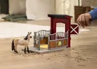 Schleich, Farm World, Boks dla kucyka z klaczą Mustanga, zestaw, 42724