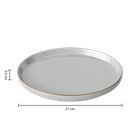 Secret de Gourmet, talerze obiadowe porcelanowe, Sublima, złota obwódka, średnica 27 cm, 6 szt.