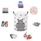 Sipo, kosz na zabawki XL, bawełniany, wodoodporny, zamykany na ściągacz, Hippo