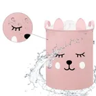 Sipo, kosz na zabawki XL, bawełniany, wodoodporny, zamykany na ściągacz, Różowy miś