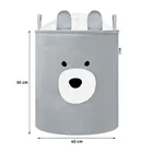 Sipo, kosz na zabawki XXL, wersja premium, zamykany na ściągacz, Szary miś