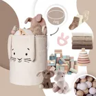 Sipo, Królik, kosz na zabawki XL, premium boucle, zamykany na ściągacz, kremowy