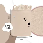 Sipo, Miś, kosz na zabawki XL, premium boucle, zamykany na ściągacz, beżowy