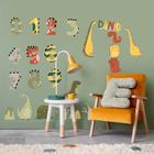 Sipo, naklejki na ścianę do pokoju dziecięcego, Alfabet dino