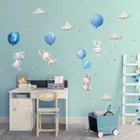 Sipo, naklejki na ścianę do pokoju dziecięcego, Króliczki i niebieskie balony