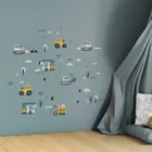 Sipo, naklejki na ścianę do pokoju dziecięcego, Traktory i koparki