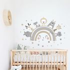 Sipo, naklejki na ścianę do pokoju dziecięcego, Zwierzątka i tęcza