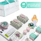 Sipo, organizer na pieluszki i akcesoria niemowlęce dla mamy i dziecka, szaro-miętowy