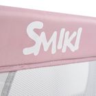 Smiki, łóżeczko turystyczne, szaro-różowe