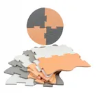 Smily Play, mata piankowa, szaro-pomarańczowa