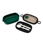 Śniadaniówka Aqua Pure ze sztućcami - green/black