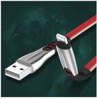 Somostel, kabel USB Micro 2.4a, 2400 mAh, Quick Charger Qc 3.0, 1m, Powerline, metalowe wtyki, czerwony