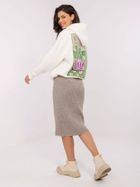 Spódnica damska z wełną, beżowa, Sublevel