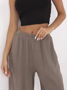 Spodnie damskie, brązowe, Italy Moda