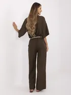 Spodnie damskie, brązowe, Italy Moda