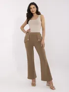 Spodnie dresowe damskie, brązowe, Italy Moda
