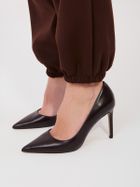 Spodnie dresowe damskie, brązowe, Italy Moda
