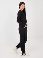 Spodnie dresowe damskie, czarne, Italy Moda