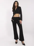Spodnie dresowe damskie, czarne, Italy Moda