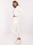 Spodnie dresowe damskie, ecru, Italy Moda