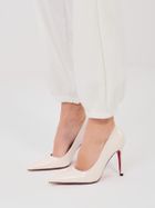 Spodnie dresowe damskie, ecru, Italy Moda