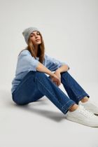 Spodnie jeansowe damskie, granatowe, Moodo