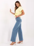 Spodnie jeansowe damskie, wide leg, niebieskie, Sublevel